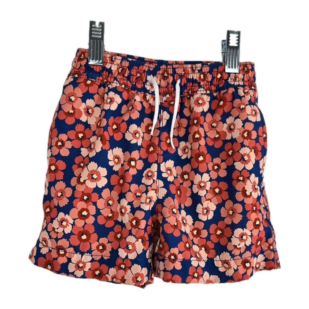 Crewcuts J.Crew Floral Boys Swim Trunks Size 2 Board Shorts Pockets Resortwear
